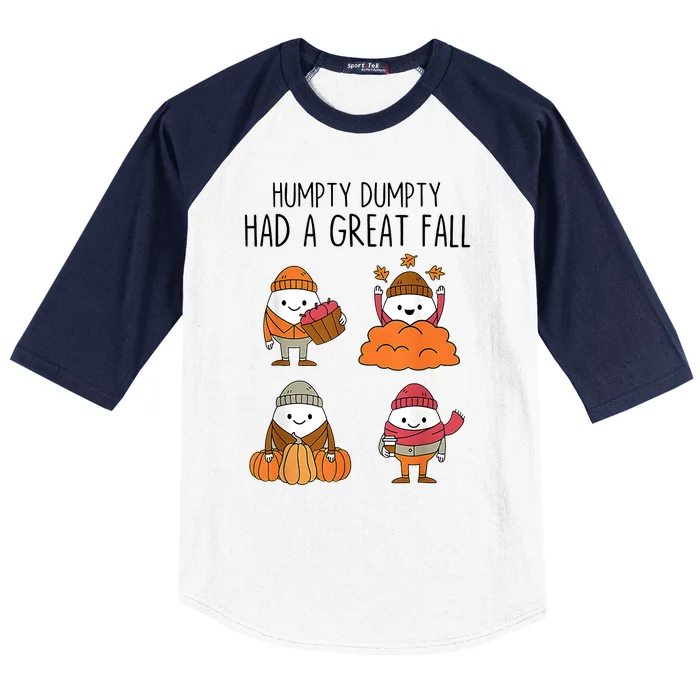 Had A Great Fall Cute Egg Autumn Baseball Sleeve Shirt