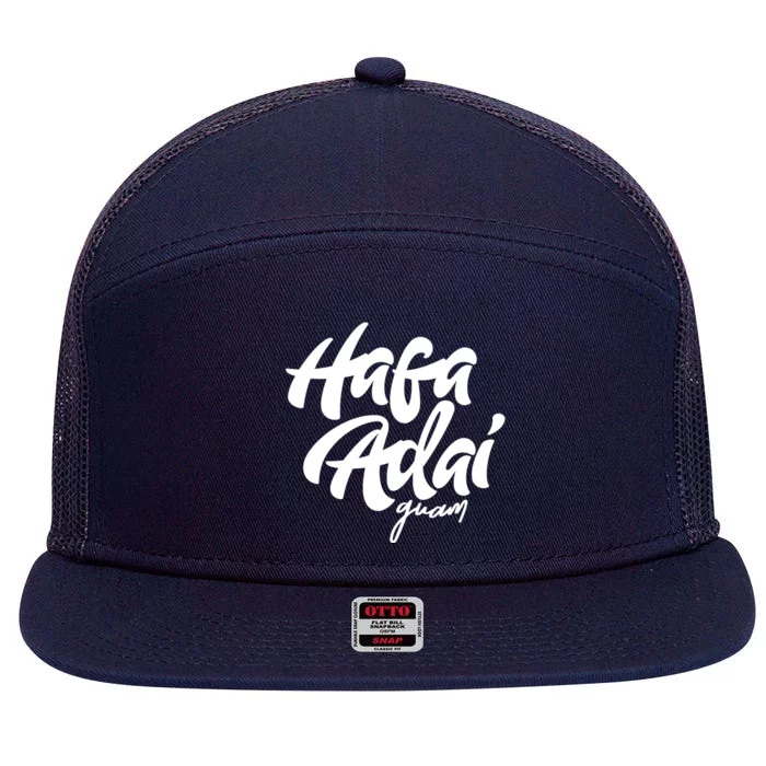 Hafa Adai Guam Gift Vintage Funny Gift For Guaian 671 Seal Gift 7 Panel Mesh Trucker Snapback Hat