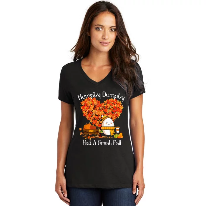 Had A Great Fall Autumn Leaves Thanksgiving Women's V-Neck T-Shirt