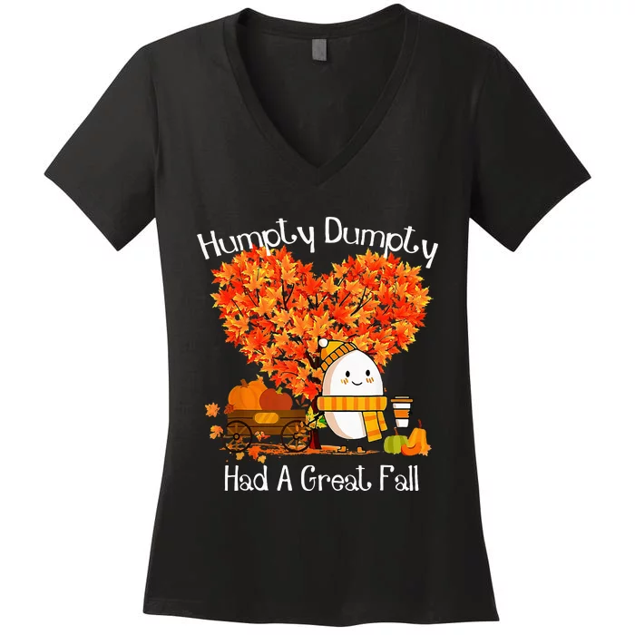 Had A Great Fall Autumn Leaves Thanksgiving Women's V-Neck T-Shirt