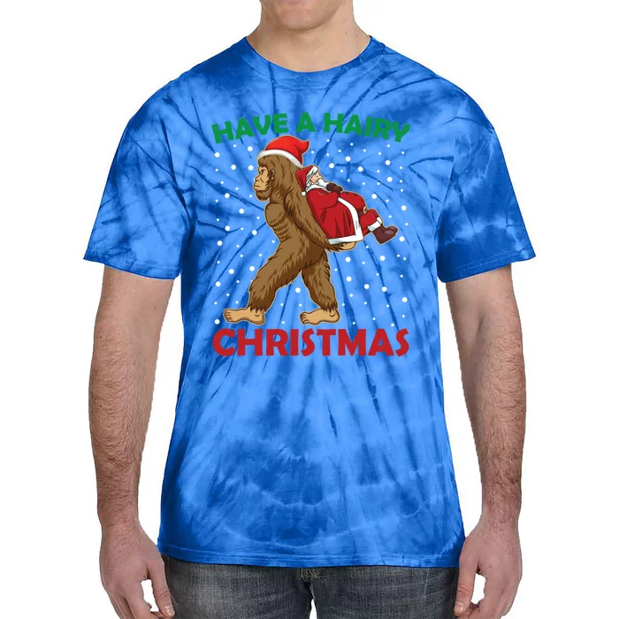 Have A Hairy Christmas Funny Santa Abduction By Bigfoot Gift Tie-Dye T-Shirt