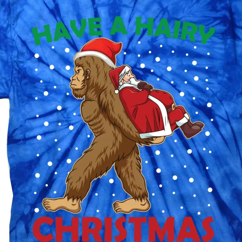 Have A Hairy Christmas Funny Santa Abduction By Bigfoot Gift Tie-Dye T-Shirt