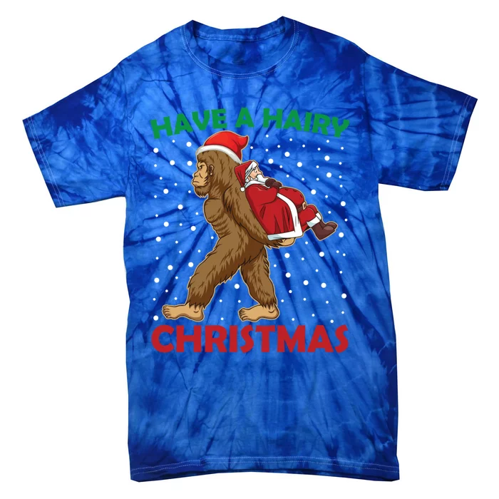 Have A Hairy Christmas Funny Santa Abduction By Bigfoot Gift Tie-Dye T-Shirt