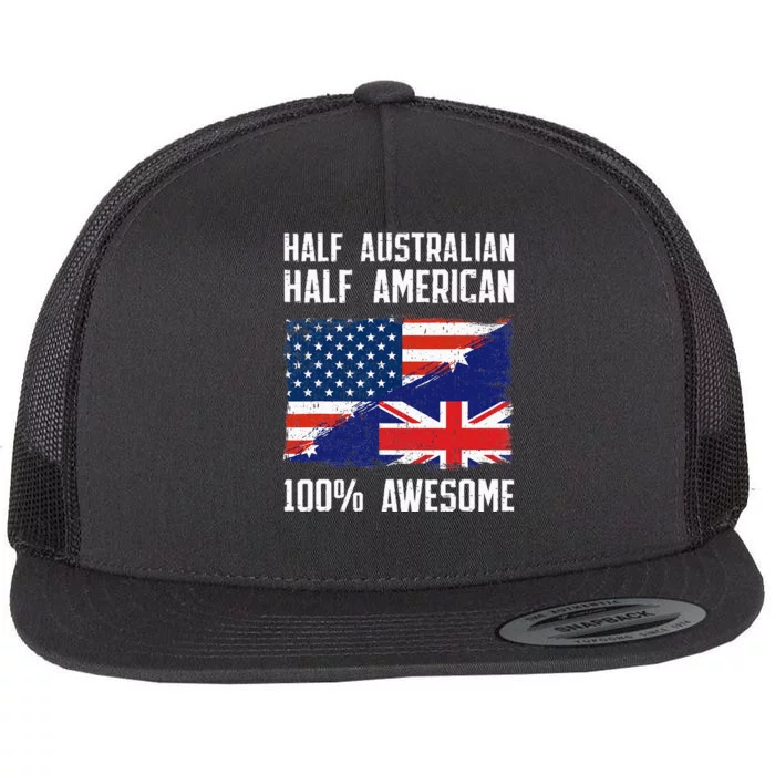 Half Australian Half American Flag Heritage Australia Roots Flat Bill Trucker Hat