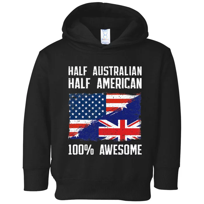 Half Australian Half American Flag Heritage Australia Roots Toddler Hoodie