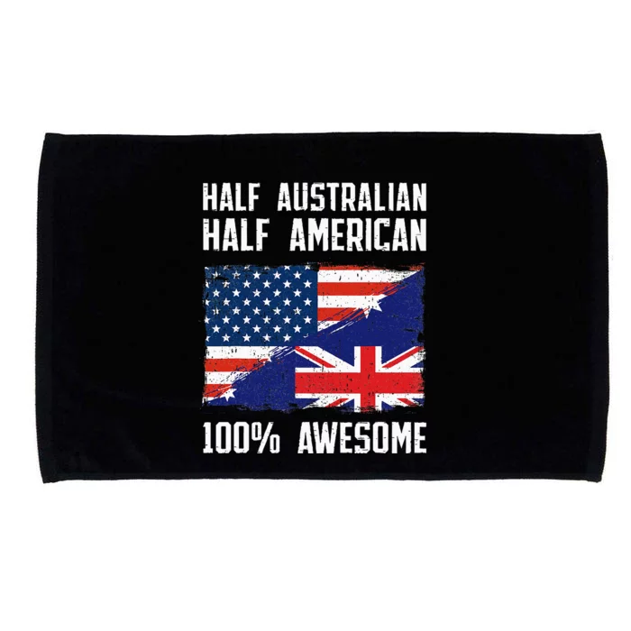 Half Australian Half American Flag Heritage Australia Roots Microfiber Hand Towel