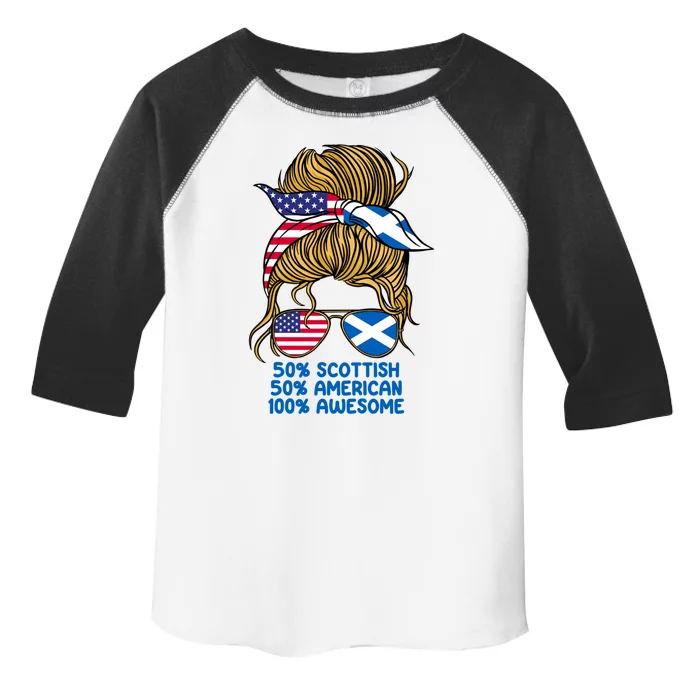 Half American Half Scottish Heritage Scotland Gift Toddler Fine Jersey T-Shirt