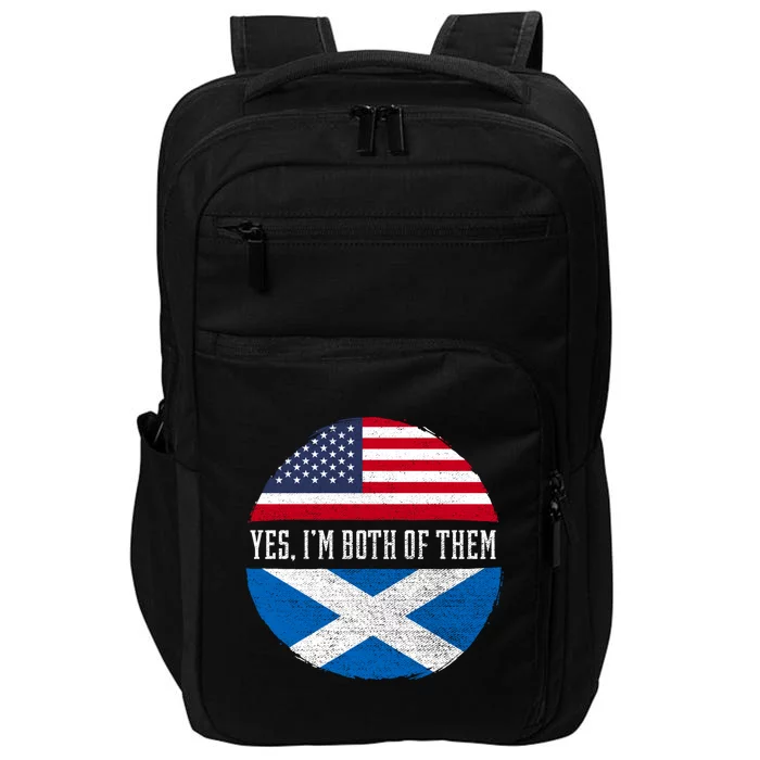 Half American Half Scottish Usa Flag Scotland Heritage Dna Gift Impact Tech Backpack