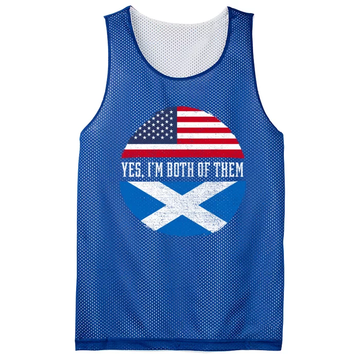 Half American Half Scottish Usa Flag Scotland Heritage Dna Gift Mesh Reversible Basketball Jersey Tank