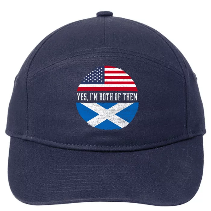 Half American Half Scottish Usa Flag Scotland Heritage Dna Gift 7-Panel Snapback Hat