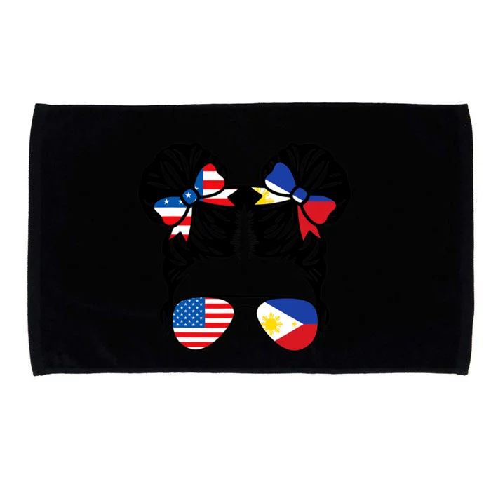 Half American Half Filipino USA Philippine Flag Patriot Microfiber Hand Towel