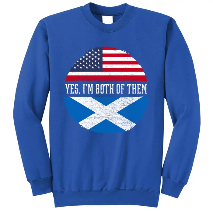 Half American Half Scottish Usa Flag Scotland Heritage Dna Funny Gift Tall Sweatshirt