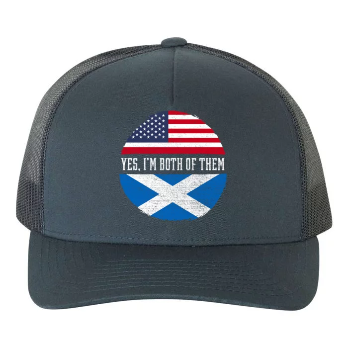 Half American Half Scottish Usa Flag Scotland Heritage Dna Funny Gift Yupoong Adult 5-Panel Trucker Hat