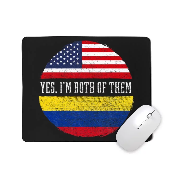 Half American Half Colombian Usa Flag Colombia Heritage Dna Mousepad