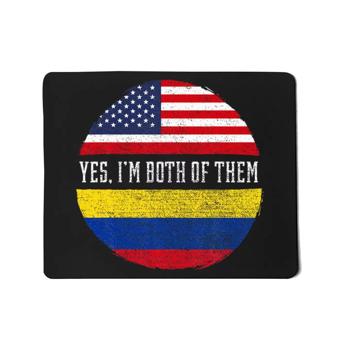 Half American Half Colombian Usa Flag Colombia Heritage Dna Mousepad