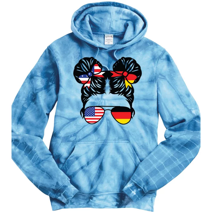 Half American Half German Girl USA Germany Flag Patriot Tie Dye Hoodie