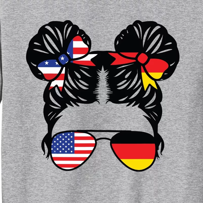 Half American Half German Girl USA Germany Flag Patriot Tall Sweatshirt