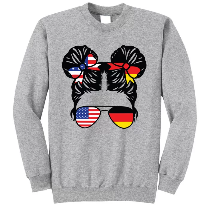 Half American Half German Girl USA Germany Flag Patriot Tall Sweatshirt