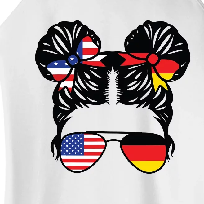 Half American Half German Girl USA Germany Flag Patriot Women’s Perfect Tri Rocker Tank