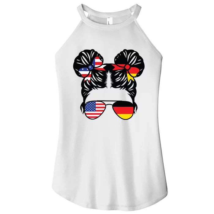 Half American Half German Girl USA Germany Flag Patriot Women’s Perfect Tri Rocker Tank