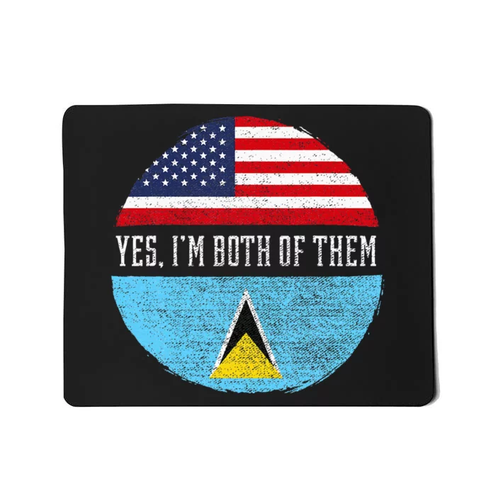 Half American Half Saint Lucian Usa Flag Saint Lucia Dna Mousepad