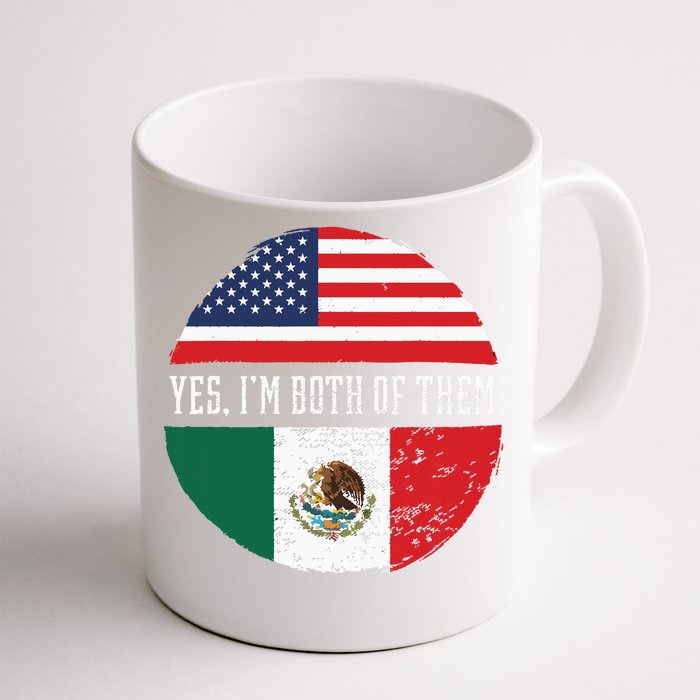 Half American Half Mexican USA Flag Mexico Heritage DNA Front & Back Coffee Mug