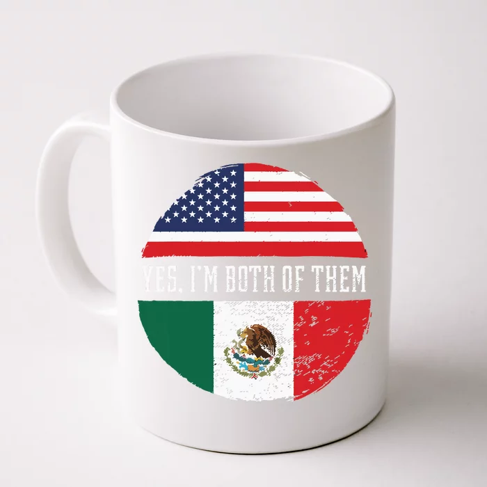 Half American Half Mexican USA Flag Mexico Heritage DNA Front & Back Coffee Mug