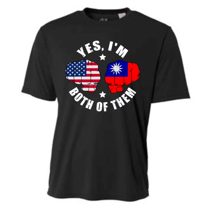 Half American Half Taiwanese Flag Yes IM Both Of Them Cooling Performance Crew T-Shirt