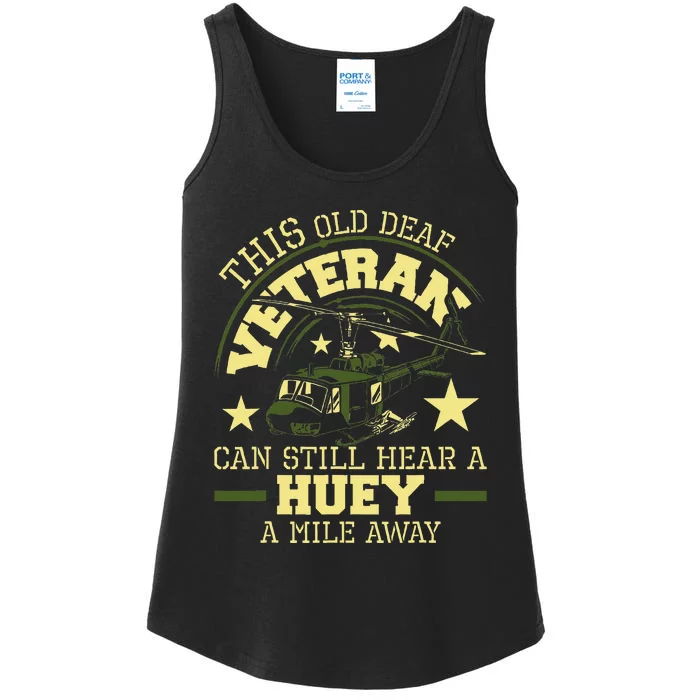 Hear A Huey A Mile Away Helicopter Pilot Vietnam Veteran Ladies Essential Tank