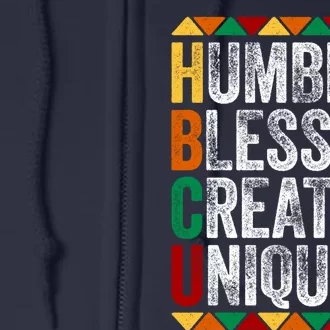 HBCU Abbreviations - HBCU Humbled Blessed Creative Unique Historical Full Zip Hoodie