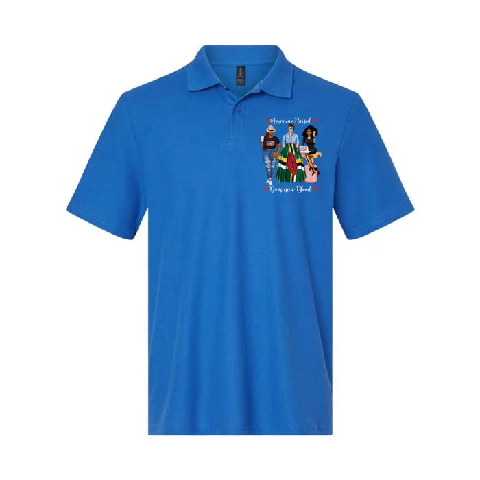 Half American Half Dominican Black Dominica Gift Softstyle Adult Sport Polo