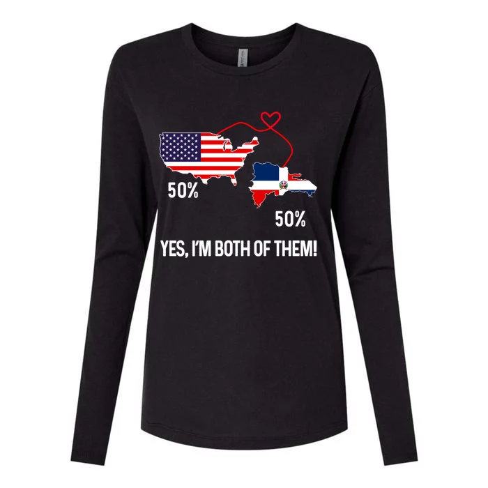 Half American Half Dominican Flag Combined Rd Usa Pride Meaningful Gift Womens Cotton Relaxed Long Sleeve T-Shirt