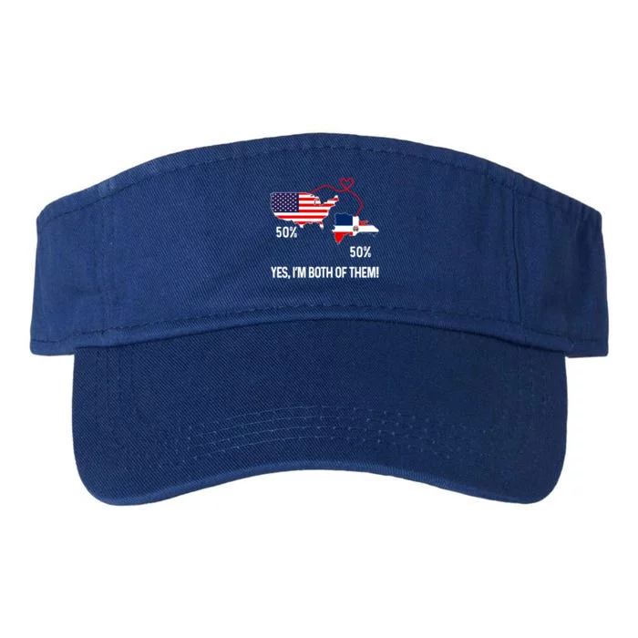 Half American Half Dominican Flag Combined Rd Usa Pride Meaningful Gift Valucap Bio-Washed Visor