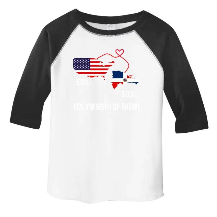 Half American Half Dominican Flag Combined Rd Usa Pride Meaningful Gift Toddler Fine Jersey T-Shirt