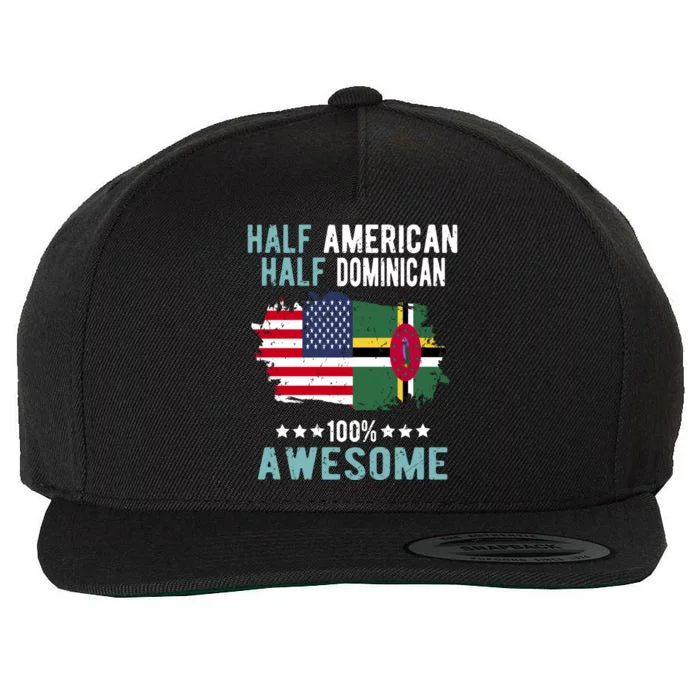 Half American Half Dominican Great Gift Wool Snapback Cap