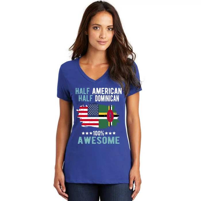 Half American Half Dominican Great Gift Women's V-Neck T-Shirt