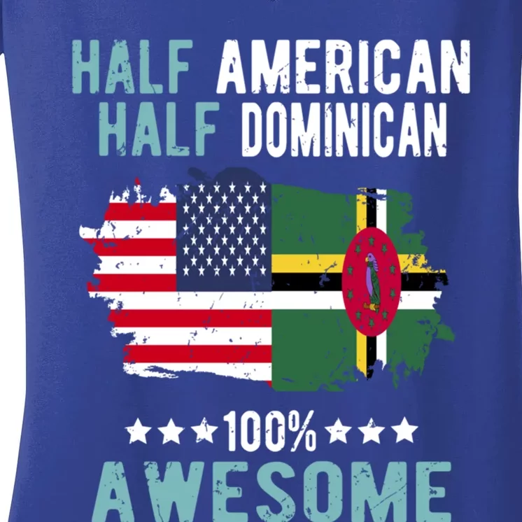 Half American Half Dominican Great Gift Women's V-Neck T-Shirt