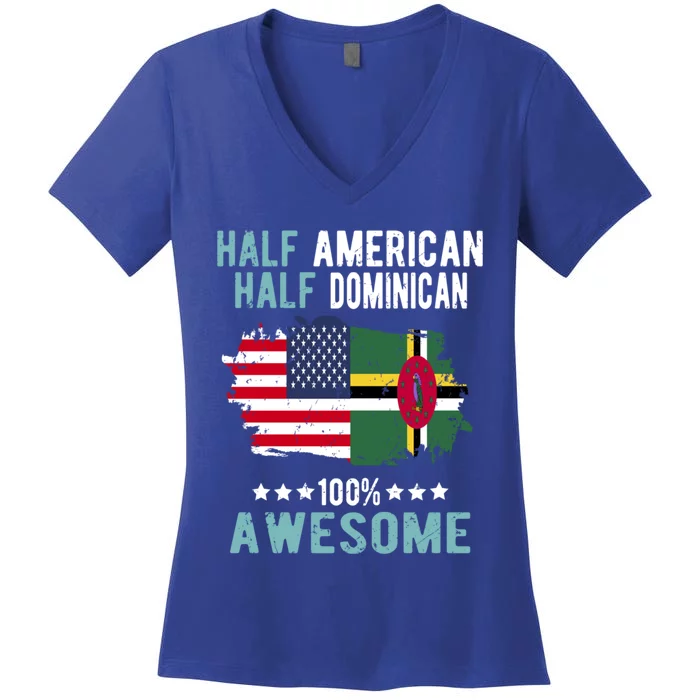 Half American Half Dominican Great Gift Women's V-Neck T-Shirt