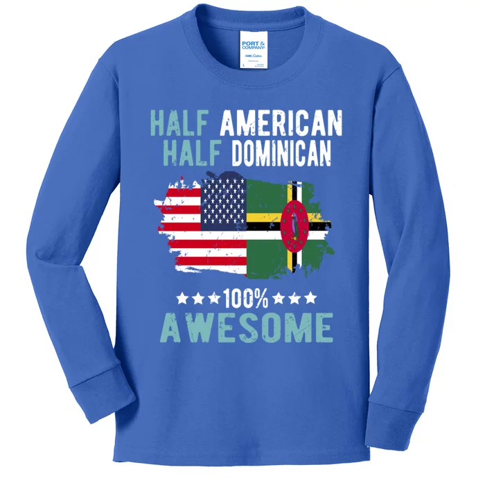 Half American Half Dominican Great Gift Kids Long Sleeve Shirt