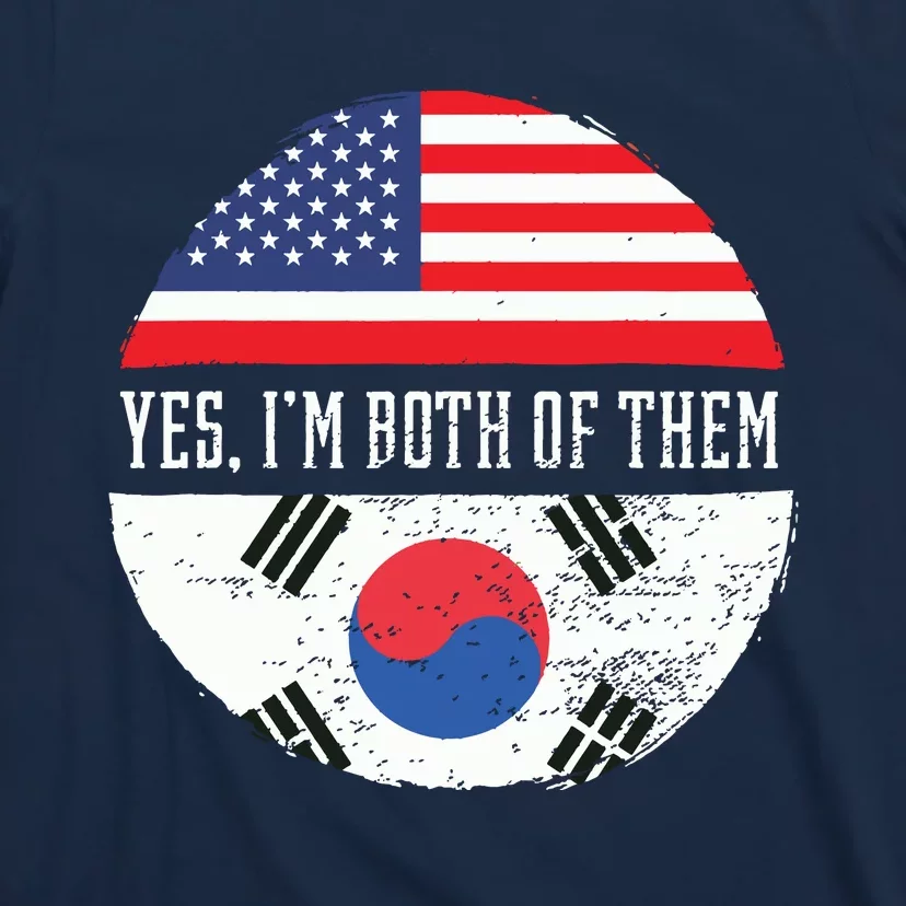 Half American Half South Korean USA Flag South Korea DNA T-Shirt