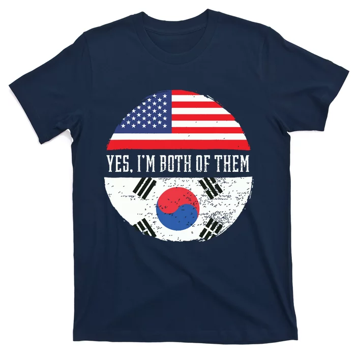 Half American Half South Korean USA Flag South Korea DNA T-Shirt