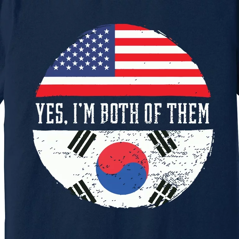 Half American Half South Korean USA Flag South Korea DNA Premium T-Shirt