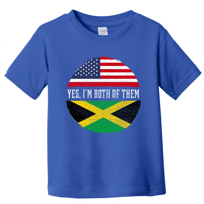 Half American Half Jamaican Usa Flag Jamaica Heritage Dna Toddler T-Shirt