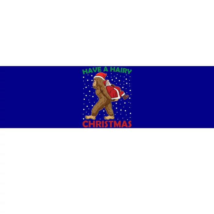 Have A Hairy Christmas Funny Santa Abduction By Bigfoot Cute Gift Bumper Sticker