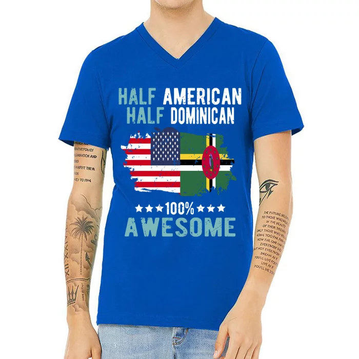 Half American Half Dominican Cute Gift V-Neck T-Shirt