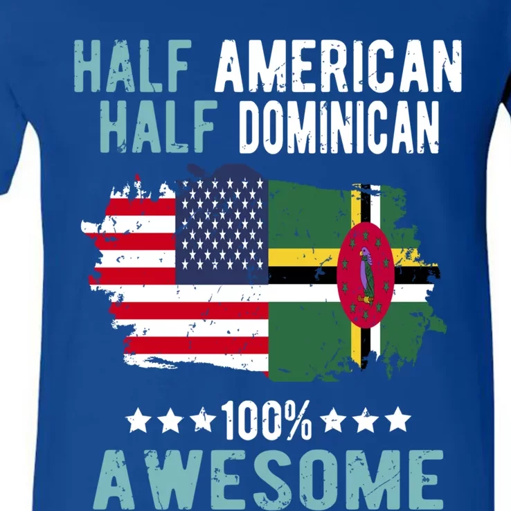 Half American Half Dominican Cute Gift V-Neck T-Shirt