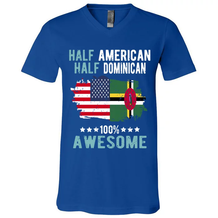 Half American Half Dominican Cute Gift V-Neck T-Shirt