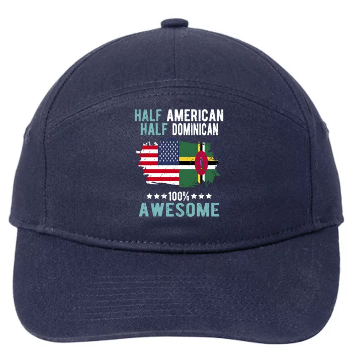 Half American Half Dominican Cute Gift 7-Panel Snapback Hat