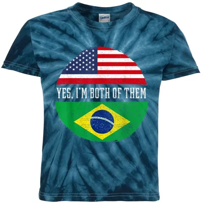 Brazil Wo Kid Brasil Brazilian Flag Gift Kids Tie-Dye T-Shirt