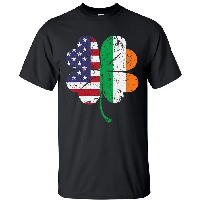 His And Hers St Patricks Day Irish American Flag Shamrock Tall T-Shirt